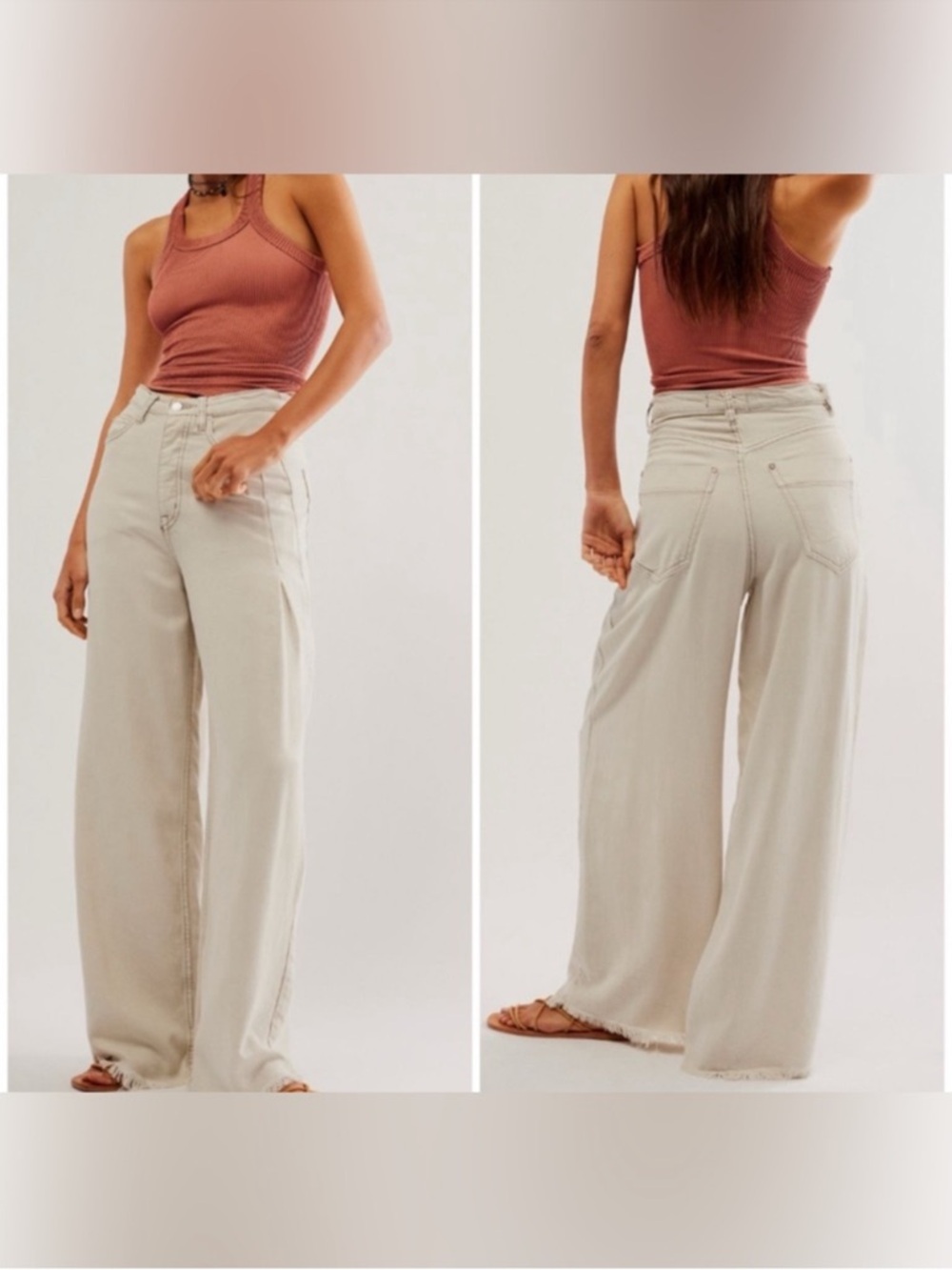 Free People We The Free Old West Slouchy Jeans - mushroom Champignon